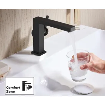 Vannas istabas izlietnes maisītājs Hansgrohe Tecturis E 110 Fine CoolStart EcoSmart+ ar pop up izplūdi 73023670 Melns matēts