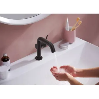 Vannas istabas izlietnes maisītājs Hansgrohe Tecturis S 110 Fine CoolStart EcoSmart+  ar pop up izplūdi  73323670 Melns Matēts