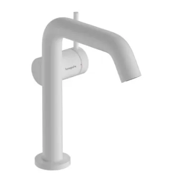 Vannas istabas izlietnes maisītājs Hansgrohe Tecturis S 150 Fine CoolStart EcoSmart+ ar push-open izplūdi 73340700 Balts matēts