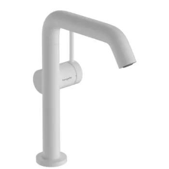 Vannas istabas izlietnes maisītājs Hansgrohe Tecturis S 210 Fine CoolStart EcoSmart+ ar grozāmu izteku un push-open izplūdi 73360700 Balts matēts