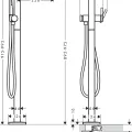 Vannas / Dušas maisītājs Hansgrohe Tecturis E uz grīdas Hromēts