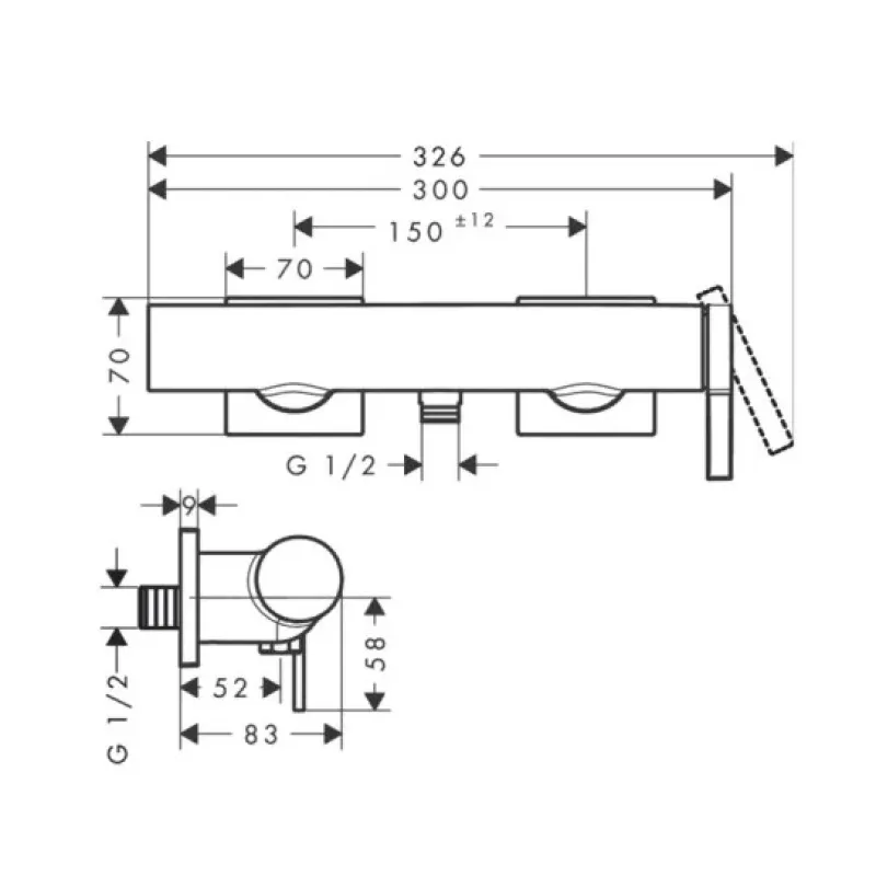 Dušas maisītājs Hansgrohe  Tecturis E shower 73620000 Hromēts
