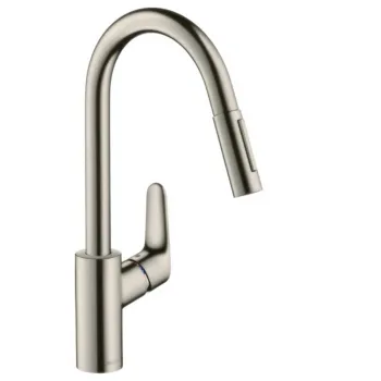 Virtuves maisītājs Hansgrohe Focus M41, 240 izvelkams 2jet ar sBox Stainless Steel Finish 73880800