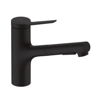 Virtuves maisītājs Hansgrohe Zesis M33 KM 150 2jet ar izvelkamu galvu  un sBox 74821670 Melns Matēts