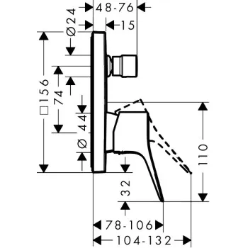 Vannas / Dušas maisītājs Hansgrohe  Vivenis Iebūvējams 75416670 Melns matēts