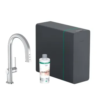 Virtuves maisītājs Hansgrohe Aqittura M91 SodaSystem 210 izvelkams ar sBox Hromēts 76836000