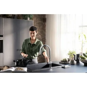 Virtuves maisītājs Hansgrohe Aqittura M91 SodaSystem 210 izvelkams ar sBox Hromēts 76836000