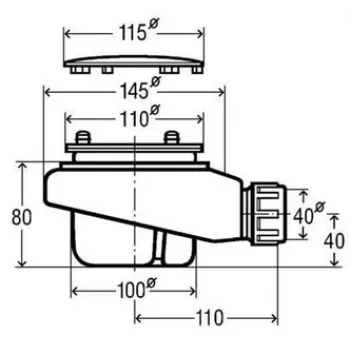 Sifons dušas paliktnim Villeroy & Boch D90mm 82000061