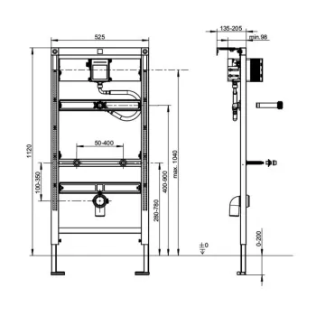 Iebūvējamais rāmis pisuāram Villeroy & Boch ViConnect  92198900