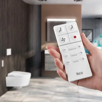 Piekaramais pods ar bide funkciju Roca In-Wash® Inspira - Vitreous Rimfree ar SoftClose vāku Balts