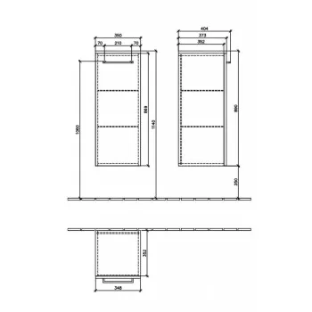 Grīdas skapītis Villeroy & Boch Avento 35x89x37cm,  Ziemeļu ozols A89500VJ