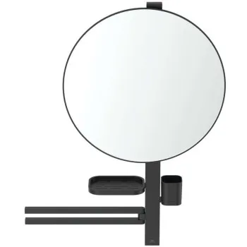 Vannas istabas spogulis Ideal Standard ALU+ ar dvieļu turētāju, plauktu, glāzi, zīdaini melns  BD587XG