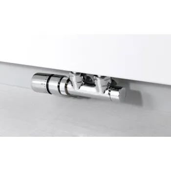 Savienojumu komplekts SAPHO TWIN dvieļu žāvētājam / radiatoram, termostatisks Kreisais Hromēts CP3012S