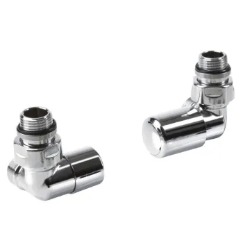 Savienojumu komplekts AQUALINE FIRST CORNER dvieļu žāvētājam / radiatoram, labā puse Hromēts CP920S