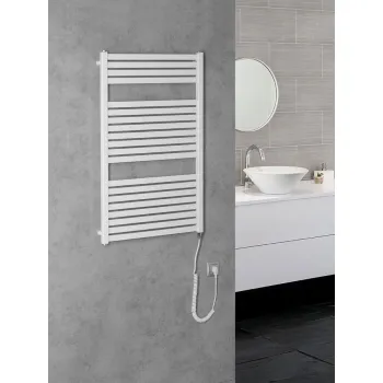 Dvieļu žāvētājs / Radiators AQUALINE Tondi-E elektriskais 60x97cm, 400W, balts  DE460T Dvieļu žāvētājs / Radiators AQUALINE Tondi-E elektriskais 60x97cm, 400W, balts  DE460T