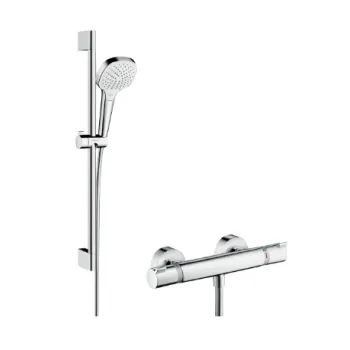 Dušas komplekti Hansgrohe Croma Select E Varioar Ecostat Comfort termostatu Balts Matēts 27081400