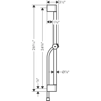 Dušas komplekts Hansgrohe Unica Pulsify dušas stienis 650mm ar dušas vadu 160cm 24400000 hromēts