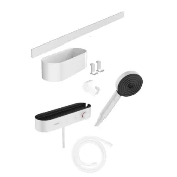 Dušas komplekts Hansgrohe WallStoris Bundle hand shower 105 3jet Activation EcoSmart ar Termostatu 24250700