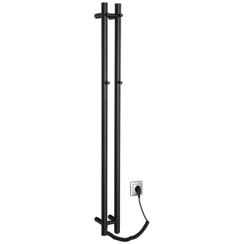 Dvieļu žāvētājs / Radiators Sapho PAPINADO elektriskais 11x120 cm, 40 W, matēti melns ER340 Dvieļu žāvētājs / Radiators Sapho PAPINADO elektriskais 11x120 cm, 40 W, matēti melns ER340