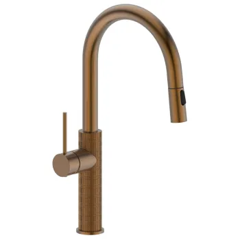 Virtuves maisītājs Sapho ar izvelkamu dušas izvadu, matēts varš FR576PG