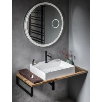 Kosmētikas spogulis Sapho Float ar LED apgaismojumu, diametrs 90 cm, IR sensors, balts  FT900