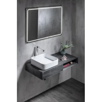 Vannas istabas spogulis Sapho Gemini II ar LED apgaismojumu 100x70cm  GM100