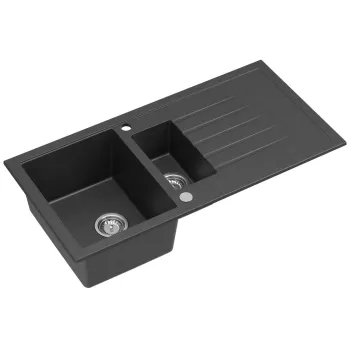 Virtuves izlietne Sapho Granīta, 96x48cm, melna GR1334