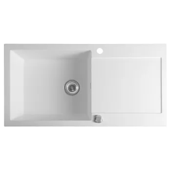 Virtuves izlietne Sapho Granīta, 97x50cm, balta GR1611