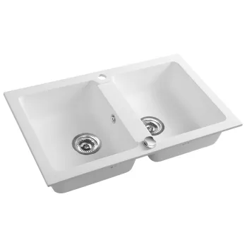 Virtuves izlietne Sapho Granīta, 78x48cm, balta GR2221