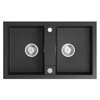 Virtuves izlietne Sapho Granīta, 78x48cm, melna GR2224