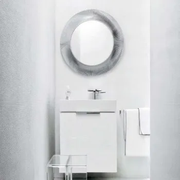 Vannas istabas spogulis Laufen Kartell ierāmēts, diametrs 78 cm, sudrabs  H3863310860001