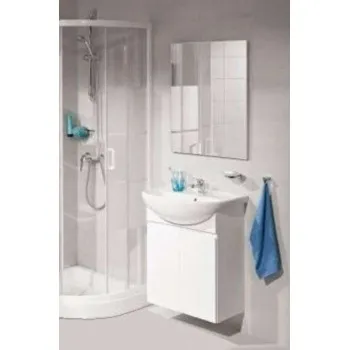 Vannas istabas spogulis Jika Lyra uz galda virsmas 70x75cm, balts  H4532110383041