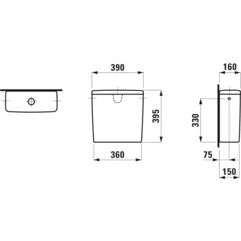 Skalojamā kaste podam Laufen Lua Flush ūdens pievads no sāna, balta H8270820009721