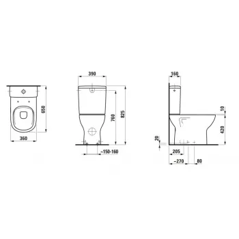 Tualetes pods Laufen Lua Rimless, DualFlush ar SoftClose vāku  H8670870009721