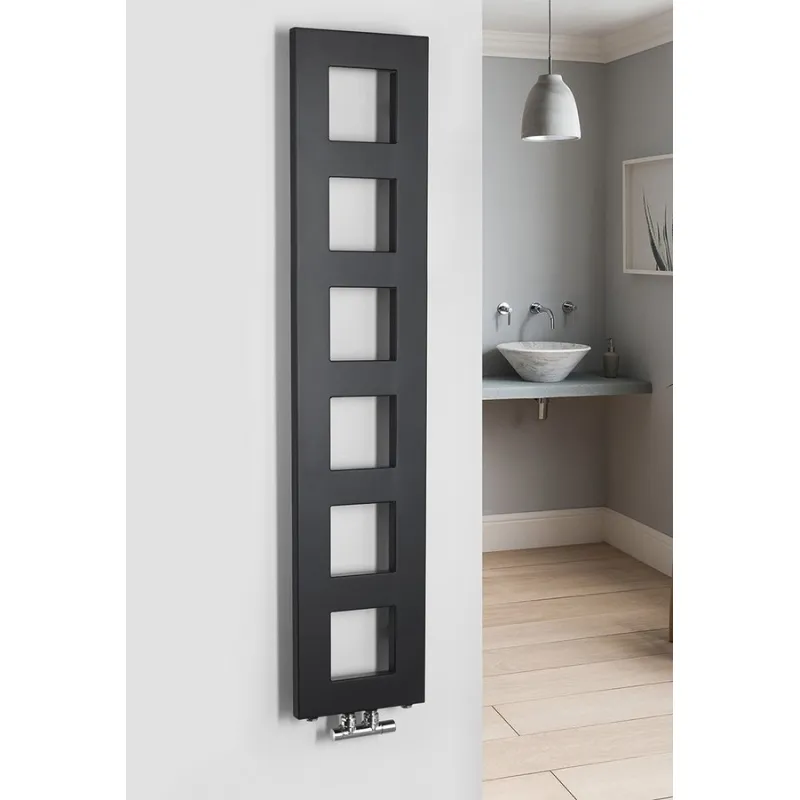 Dvieļu žāvētājs / Radiators Sapho Block  28x133cm, 353 W, melns Matēts IR181