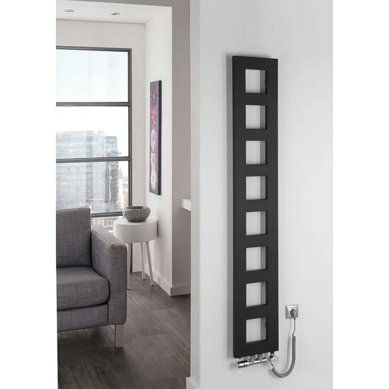 Dvieļu žāvētājs / Radiators Sapho Block 28x175cm, 461 W, matēti melns  IR182