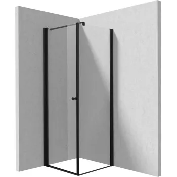 Dušas kabīne Deante KERRIA PLUS NERO 90x90cm caurspīdīgs stikls, Melns profili