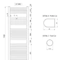 Dvieļu žāvētājs / Radiators Aqualine ALYA 600x1420mm, Hroms LLR105