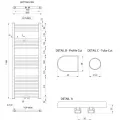 Dvieļu žāvētājs / Radiators Aqualine ALYA 600x1188mm, Hroms LLS303