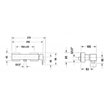 Dušas maisītājs Duravit Manhattan Hromēts MH4230000010