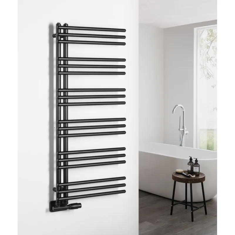 Dvieļu žāvētājs / Radiators AQUALINE Poseidon  114x45cm, 379W, melns  PS411B
