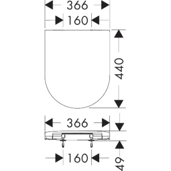 Poda vāks Hansgrohe EluPura S ar QuickRelease 60196450  Balts 