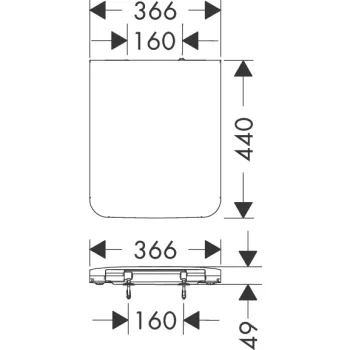 Poda vāks Hansgrohe EluPura ar Soft Close un QuickRelease 60198450 Balts