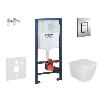 Tualetes poda komplekts Grohe rāmi Rapid SL + WC pods Kielle Arkas Rimless  + hromēta poga Skate Cosmopolitan +vāks Soft Close 11BA1102