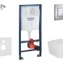 Tualetes poda komplekts Grohe rāmi Rapid SL + WC pods Kielle Arkas Rimless  + hromēta poga Skate Cosmopolitan +vāks Soft Close 11BA1102