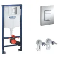 Tualetes poda komplekts Grohe rāmi Rapid SL + WC pods Kielle Arkas Rimless  + poga Skate Cosmopolitan +vāks Soft Close 11BA1102