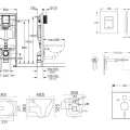 Tualetes poda komplekts Grohe rāmis Rapid SL+WC pods Kielle Gaia Rimless poga+vāks SoftClose 11BA1105