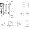 Tualetes poda komplekts Grohe rāmis Rapid SL+WC pods Kielle Gaia Rimless poga Skate Cosmopolitan+vāks SoftClose 11BA1106
