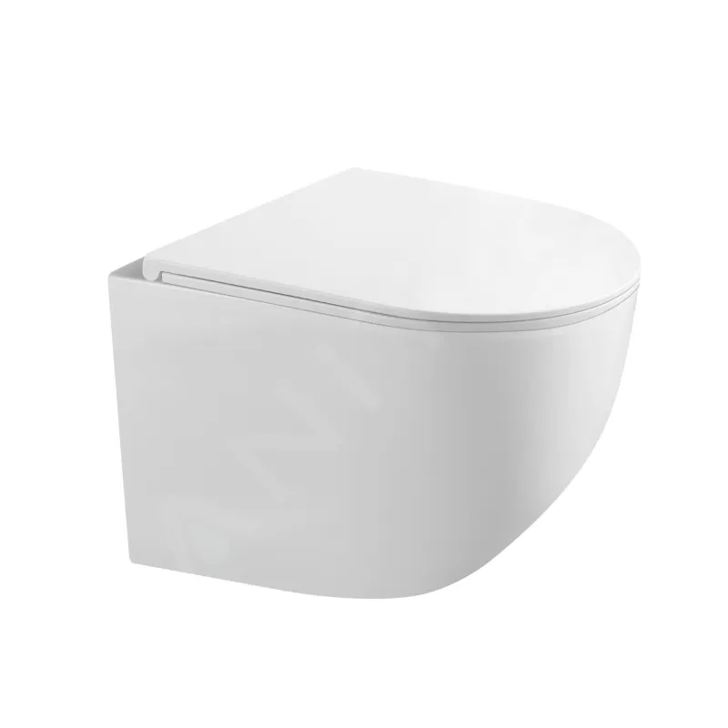 Tualetes poda komplekts Geberit Duofix rāmis ar baltu Delta01 pogu, pods Kielle Gaia Rimless un SoftClose Vāku