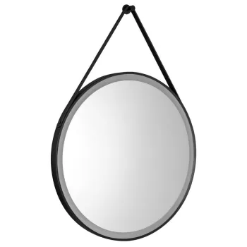 Vannas istabas spogulis Aqualine ar LED apgaismojumu, D60 cm, skārienjutīgs sensors, matēti melns  SG060